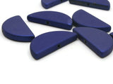 8 38mm Blue Semi-Circle Beads Flat Disc Half Round Plastic Beads Jewelry Making Beading Supplies Loose Beads