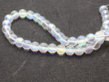 42 8mm Clear Glass Beads Round Beads Colorless Glass Beads AB Finish Jewelry Making Beading Supplies Loose Beads