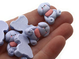 8 23mm Purple Puppy Cabochons Flat Cabochons Kawaii Dog Cabochons Cute Cabochons Fun Cabochons Plastic Doggy Cabochons