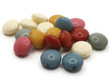 18 17mm Assorted Color Beads Puffed Coin Bead Mixed Acrylic Beads Flat Round Beads Plastic Beads Jewelry Making Beading Supplies