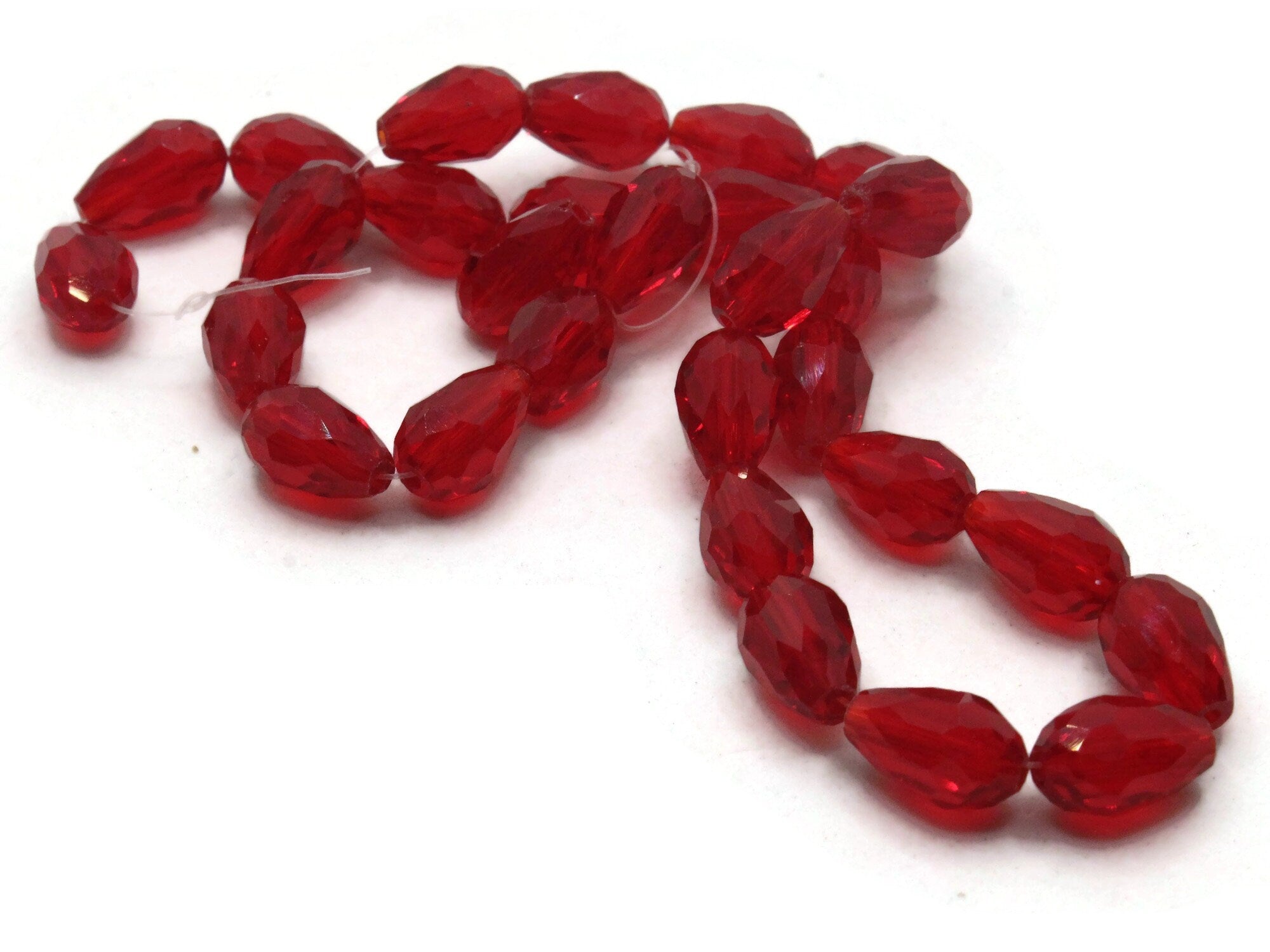 29 12mm Red Faceted Teardrop Glass Beads – Smileyboy Beads