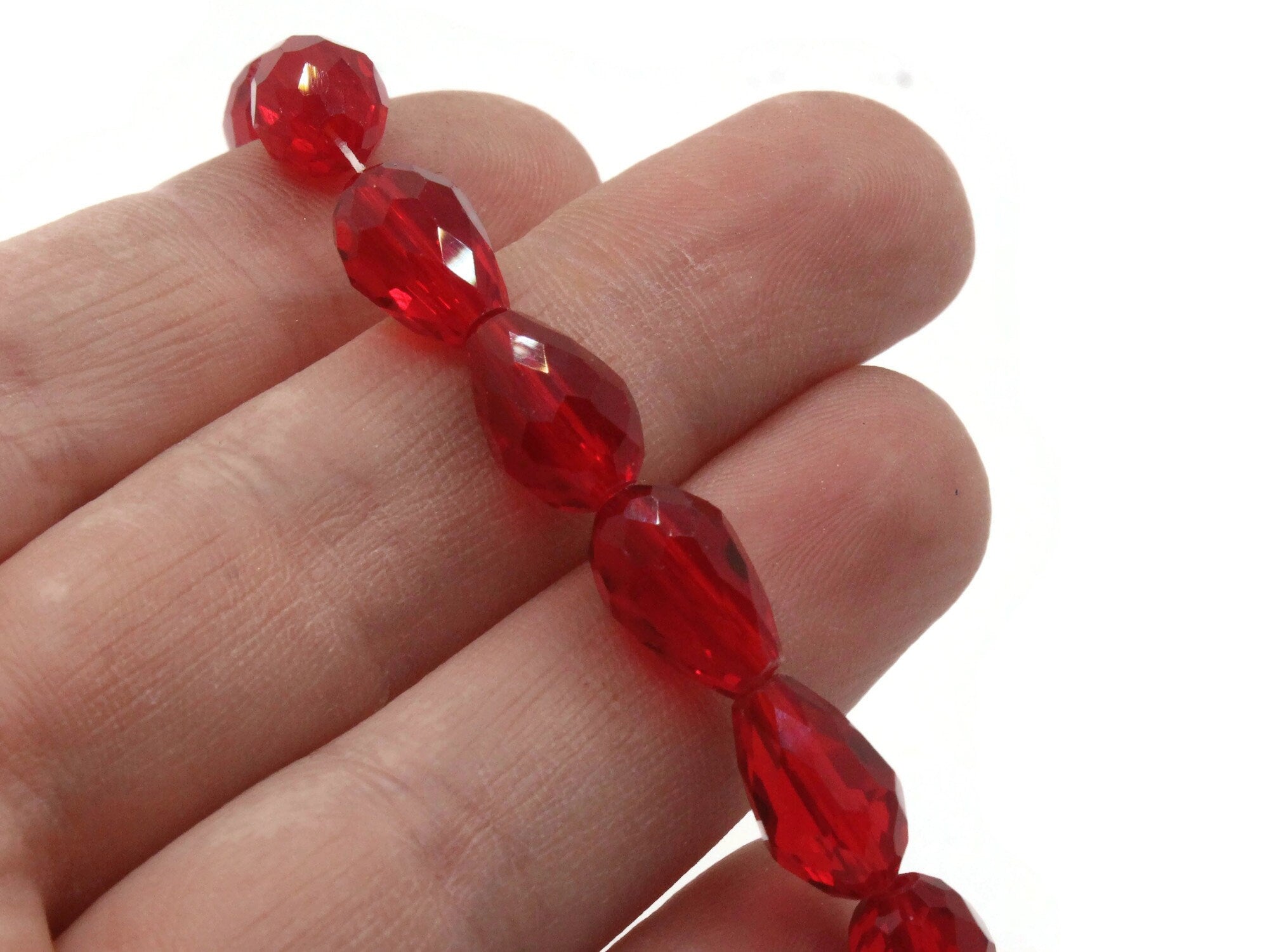 12mm Red Glass Beads