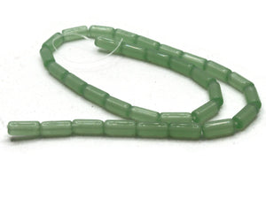 10mm Tube Beads Light Green Glass Beads Jewelry Making Beading Supplies Bead Strand