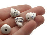4 14mm Porcelain Snake Beads White Spotted Porcelain Glass Beads Animal Beads Reptile Beads Jewelry Making Beading Supplies Loose Beads