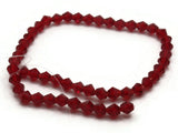 49 6mm Red Bicone Beads Glass Beads Jewelry Making Bead Strand Beading Supplies Full Strand