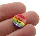 10 13mm Rainbow Resin Buttons Flat Round Plastic Four Hole Buttons Jewelry Making Beading Supplies Sewing Supplies