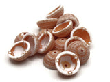 18 11mm Orange and White Patterned Bead Cap Vintage Plastic Beads Jewelry Making Beading Supplies