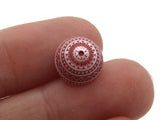 18 11mm Red and White Patterned Bead Cap Vintage Plastic Beads Jewelry Making Beading Supplies