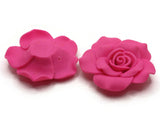 2 2 Inch Pink Flower Beads Polymer Clay Beads Floral Beads to String Jewelry Making Beading Supplies