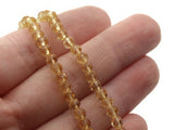 123 4mm Yellow Beads Faceted Round Beads Glass Beads Full Bead Strand Jewelry Making Beading Supplies