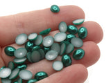 100 8mm x 6mm Green Pearl Oval Cabochons Flatback Cabochons Faux Pearl Plastic Cabochons Jewelry Making Crafting Supplies