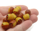 12 12mm x 10mm Tan and Brown Vintage Lucite Barrel Beads Two Tone Plastic New Old Stock Loose Beads Jewelry Making Beading Supplies