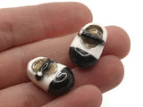 Porcelain Buckle Shoe Beads Black and White Footwear Beads Porcelain Glass Beads Loose Beads Miniature Beads Jewelry Making Beading Supplies