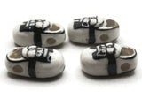 Porcelain Black and White Tennis Shoe Beads Sneaker Beads Porcelain Glass Beads Loose Beads Miniature Beads Jewelry Making Beading Supplies