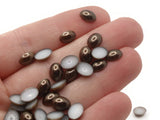 100 8mm x 6mm Brown Pearl Oval Cabochons Flatback Cabochons Faux Pearl Plastic Cabochons Jewelry Making Crafting Supplies