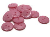15 24mm Pink Buttons Flat Round Plastic Two Hole Buttons Jewelry Making Beading Supplies Sewing Notions
