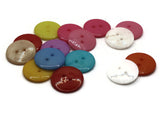 15 24mm Mixed Color Buttons Flat Round Plastic Two Hole Buttons Jewelry Making Beading Supplies Sewing Notions