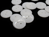 15 24mm White Buttons Flat Round Plastic Two Hole Buttons Jewelry Making Beading Supplies Sewing Notions