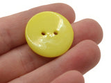15 24mm Yellow Buttons Flat Round Plastic Two Hole Buttons Jewelry Making Beading Supplies Sewing Notions