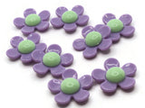 8 27mm Flower Beads Purple and Green Daisy Plant Beads Large Plastic Beads Acrylic Beads to String Jewelry Making Beading Supplies