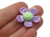 8 27mm Flower Beads Purple and Green Daisy Plant Beads Large Plastic Beads Acrylic Beads to String Jewelry Making Beading Supplies