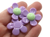 8 27mm Flower Beads Purple and Green Daisy Plant Beads Large Plastic Beads Acrylic Beads to String Jewelry Making Beading Supplies