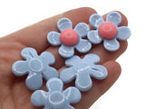 8 27mm Flower Beads Blue and Pink Daisy Plant Beads Large Plastic Beads Acrylic Beads to String Jewelry Making Beading Supplies