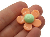 8 27mm Flower Beads Orange and Green Daisy Plant Beads Large Plastic Beads Acrylic Beads to String Jewelry Making Beading Supplies