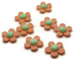 8 27mm Flower Beads Orange and Green Daisy Plant Beads Large Plastic Beads Acrylic Beads to String Jewelry Making Beading Supplies