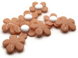 8 27mm Flower Beads Orange and White Daisy Plant Beads Large Plastic Beads Acrylic Beads to String Jewelry Making Beading Supplies