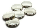 6 24mm Silver Plated Coin Beads Vintage Silver Plated Plastic Beads Jewelry Making Beading Supplies Shiny Metal Focal Beads