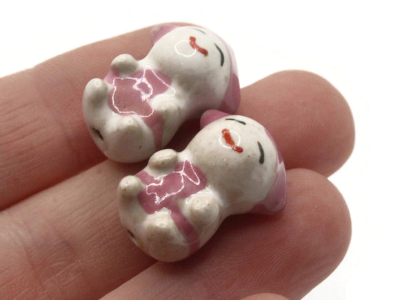 Pink Baby Porcelain Beads Porcelain Glass Beads Loose Miniature Person Beads Jewelry Making Beading Supplies