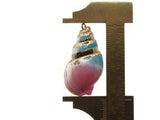 Blue Pink and Gold Spiral Seashell Bead Large Pendant Beach Charm Shell Charm Jewelry Making Beading Supplies