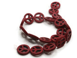 20 20mm Red Peace Symbol Gemstone Beads Dyed Beads Synthetic Turquoise Stone Beads Jewelry Making Beading Supplies