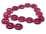 15 25mm Pink Peace Symbol Gemstone Beads Dyed Beads Synthetic Turquoise Stone Beads Jewelry Making Beading Supplies