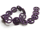 15 25mm Purple Peace Symbol Gemstone Beads Dyed Beads Synthetic Turquoise Stone Beads Jewelry Making Beading Supplies