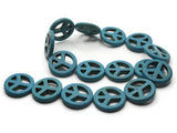 15 25mm Turquoise Blue Peace Symbol Gemstone Beads Dyed Beads Synthetic Turquoise Stone Beads Jewelry Making Beading Supplies
