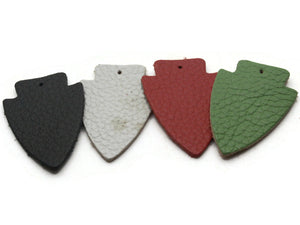 4 37mm Mixed Color Leather Arrowhead Pendants Jewelry Making Beading Supplies Focal Beads Drop Beads