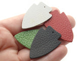 4 37mm Mixed Color Leather Arrowhead Pendants Jewelry Making Beading Supplies Focal Beads Drop Beads