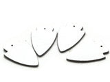 4 37mm White Leather Arrowhead Pendants Jewelry Making Beading Supplies Focal Beads Drop Beads