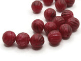 30 11mm Round Red Textured Vintage Plastic Beads Jewelry Making Beading Supplies Acrylic Beads Lightweight Sturdy Beads to String