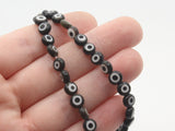 64 6mm Black and White Evil Eye Beads Small Smooth Flat Round Coin Beads Full Strand Glass Beads Jewelry Making Beading Supplies