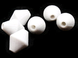 6 25mm White Vintage Plastic Large Hole Bicone Beads Jewelry Making Beading Supplies Loose Beads to String