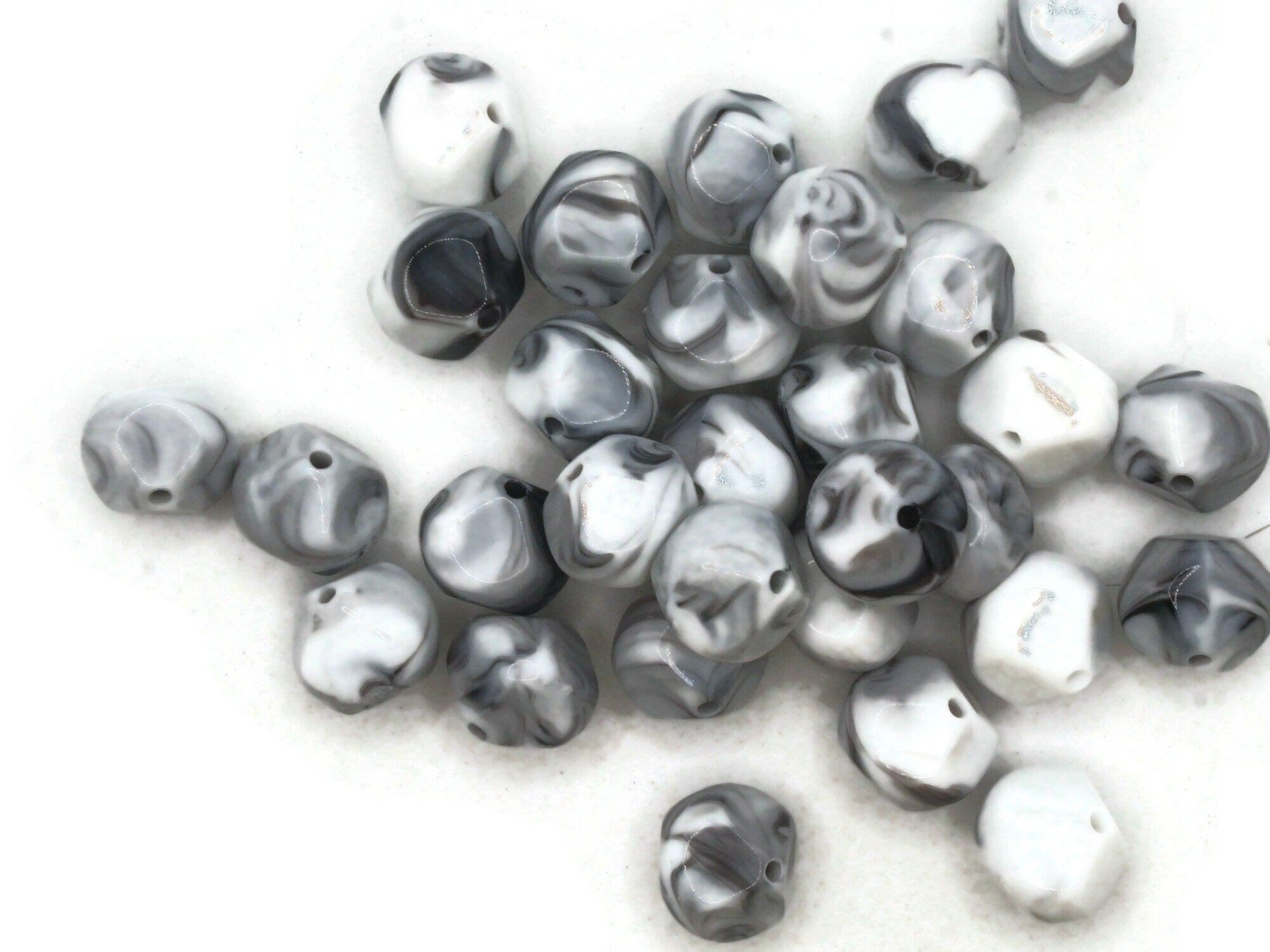 30 14mm Blue Gray Large Hole Round Plastic Beads – Smileyboy Beads