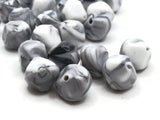 30 14mm White Gray Black Swirled Plastic Beads Saucer Beads Loose Bicone Beads Jewelry Making Beading Supplies