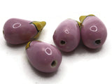 Porcelain Eggplant Beads Aubergine Beads Porcelain Glass Beads Food Beads Jewelry Making Beading Supplies Loose Bead