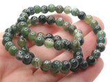 70 6mm Green and Clear Gemstone Beads Round Stone Beads to String Spacer Beads Jewelry Making Beading Supplies