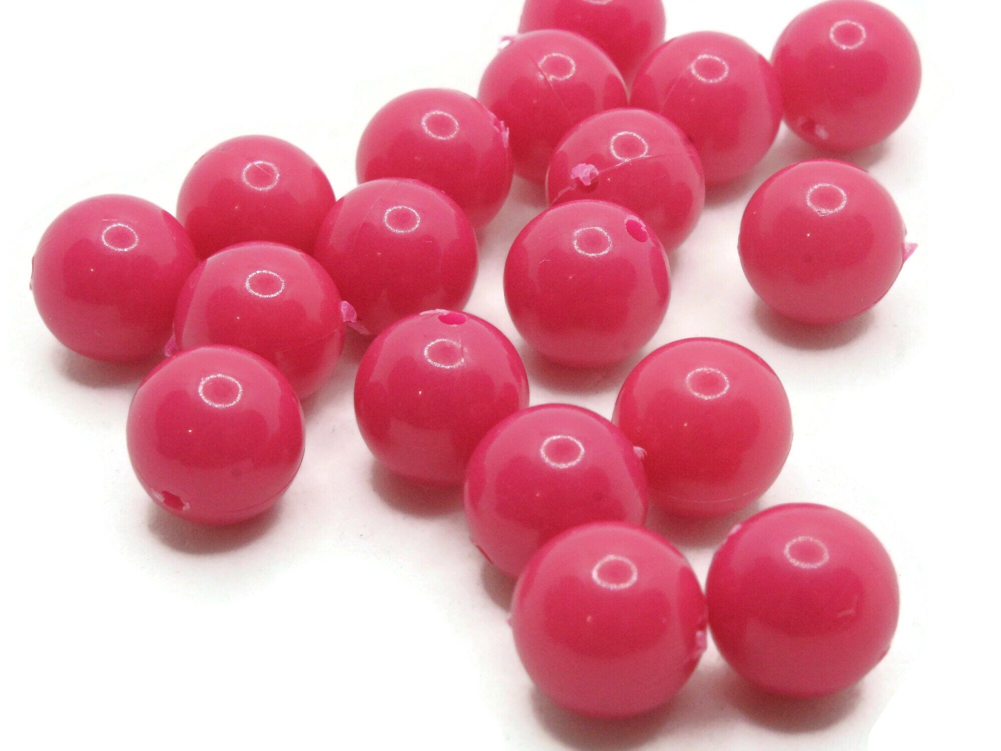 30 11mm Black and White Volleyball Round Plastic Sports Beads