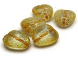 5 24mm Yellow Crackle Acrylic Beads Heart Beads Jewelry Making Beading Supplies Loose Beads to String