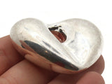 46mm Silver Heart Pendant Silver Plated Plastic Charm Vintage Beads Jewelry Making Beading Supplies Uncirculated Loose Beads